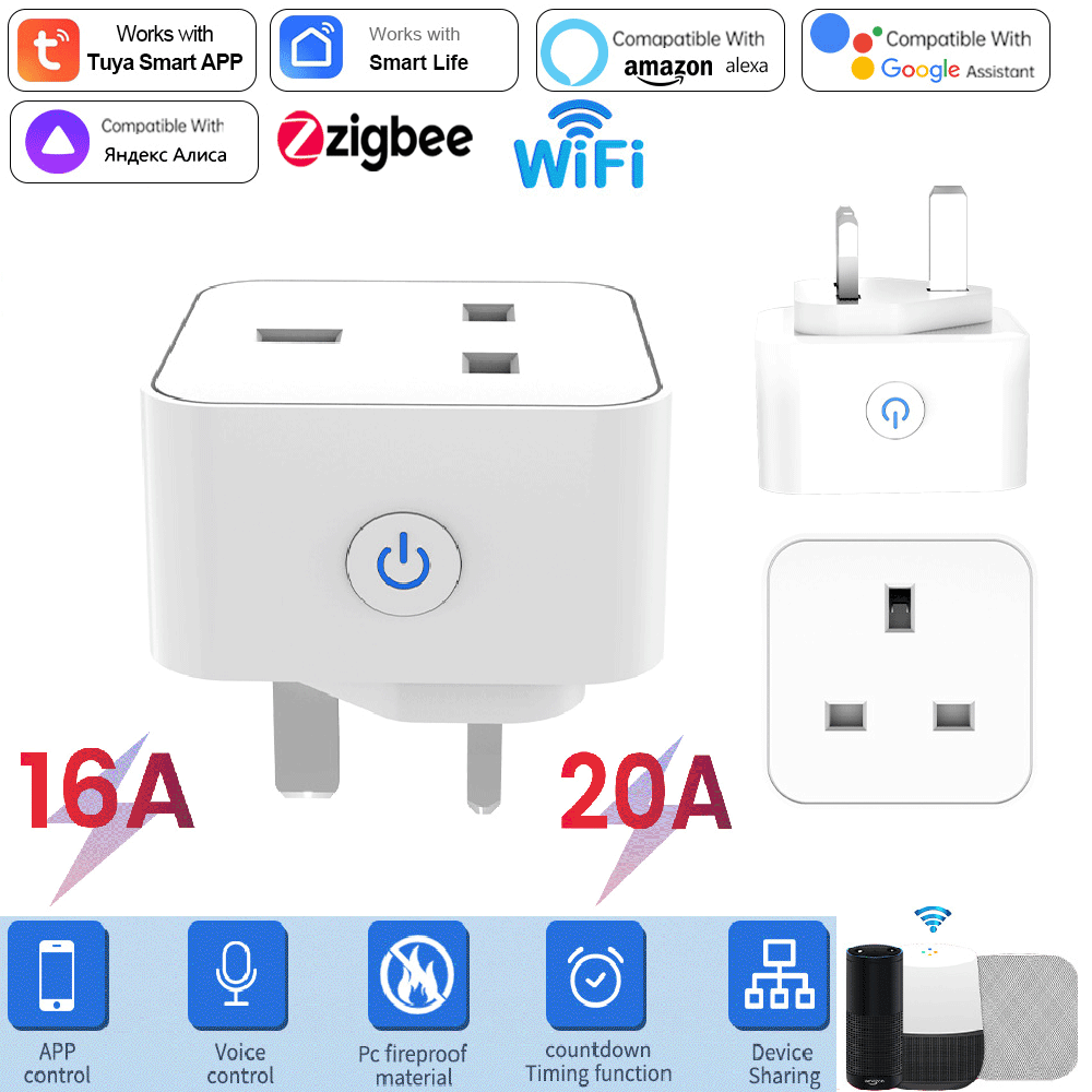 Smart Home Zigbee Gateway - Tuya 스마트 소켓 16A/20A WiFi 또는