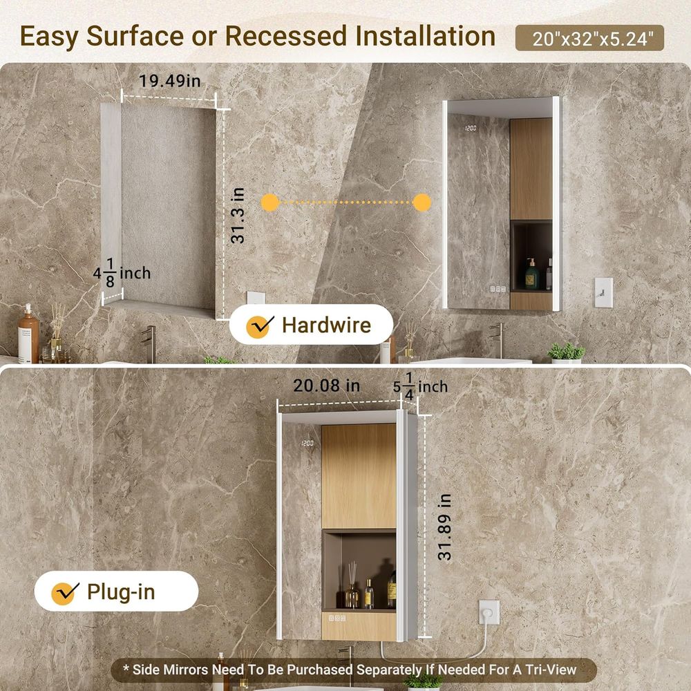 20x32 조명 내장형 약장 거울 (조명 및 스마트 야 - Smart Home Room 리뷰 및 가격