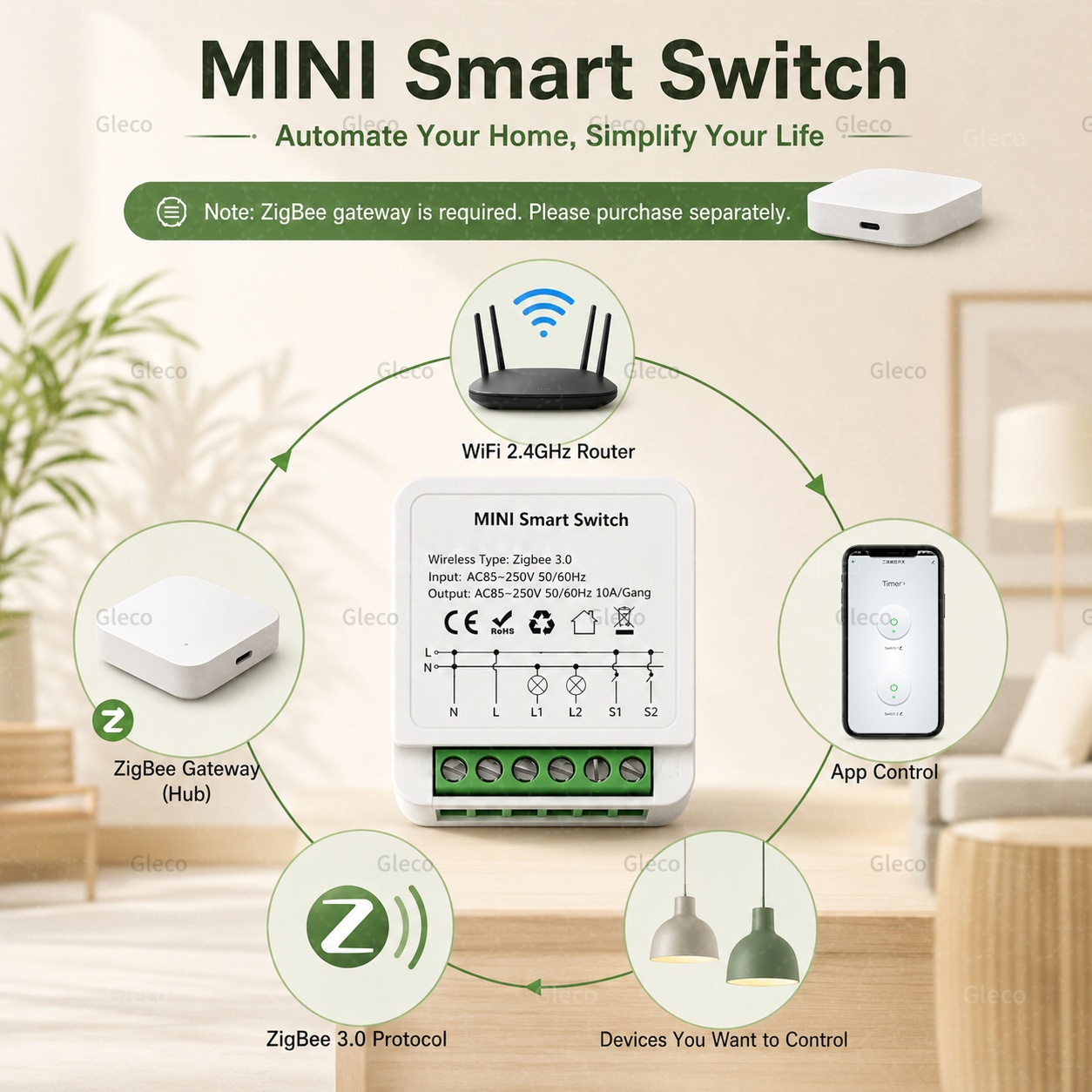 Zigbee Tuya 스마트 스위치 스마트 라이프 10 - Smart Home Zigbee Gateway 리뷰 및 가격