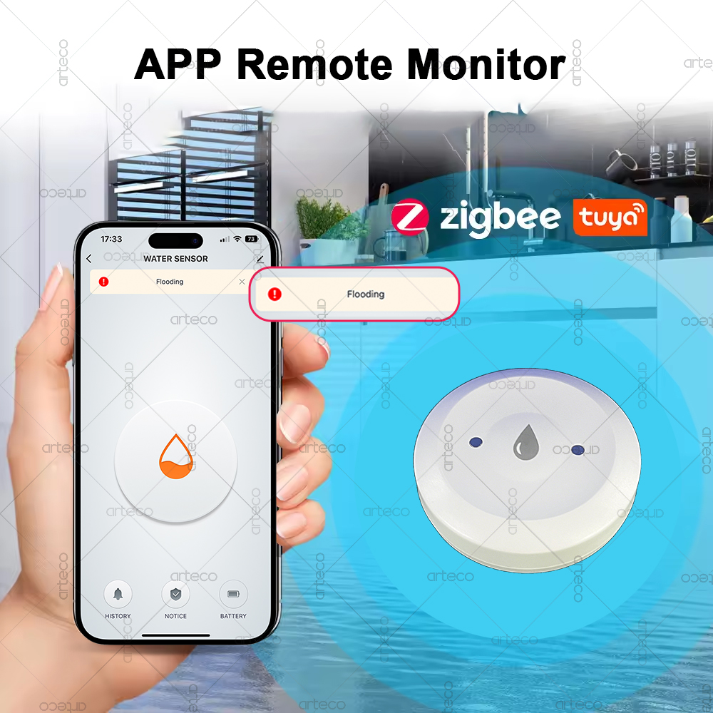 Tuya 스마트 지그비 워터 센서 홍수 누수 감지기 앱 - Smart Home Zigbee Gateway 리뷰 및 가격