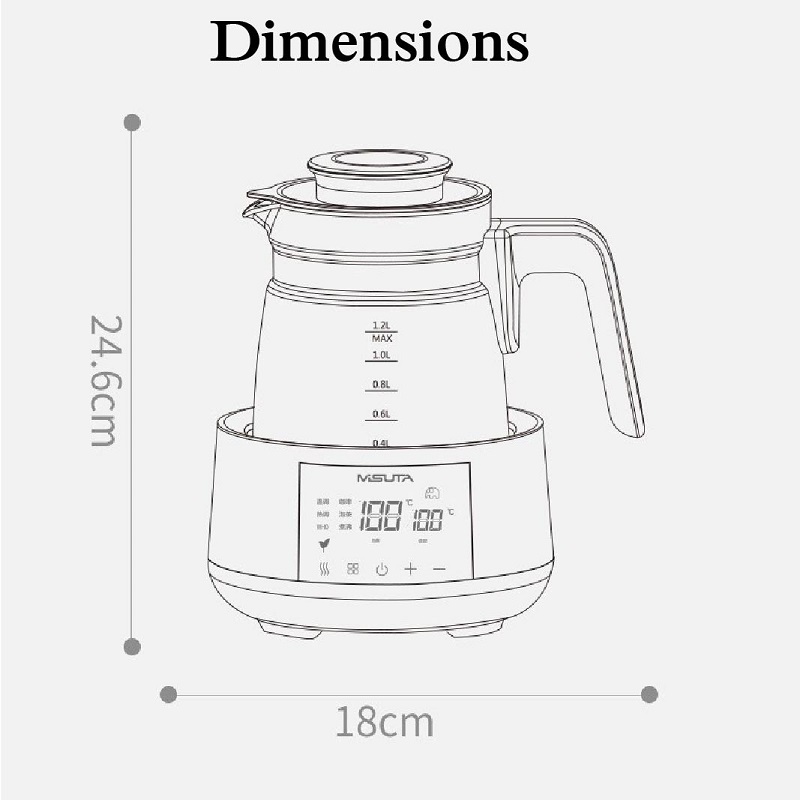 1.2L 전기 주전자 온도 조절 가정용 주전자 스마트  - Home Smart Kettle 리뷰 및 가격