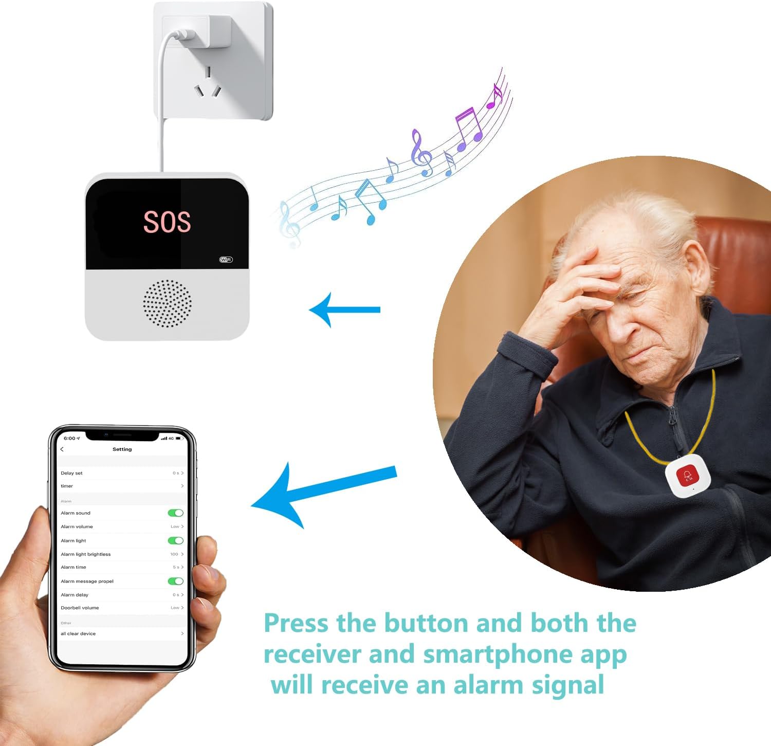 무선 WiFi 노인 간병인 호출기 SOS 호출 버튼 노 - Tuya Wifi Socket 리뷰 및 가격