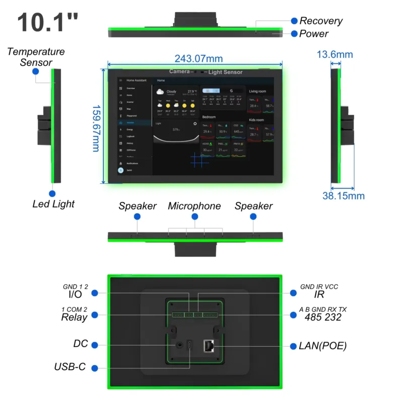 홈 어시스턴트 10.1인치 안드로이드 14 스마트 홈  - Smart Home Zigbee Gateway 리뷰 및 가격