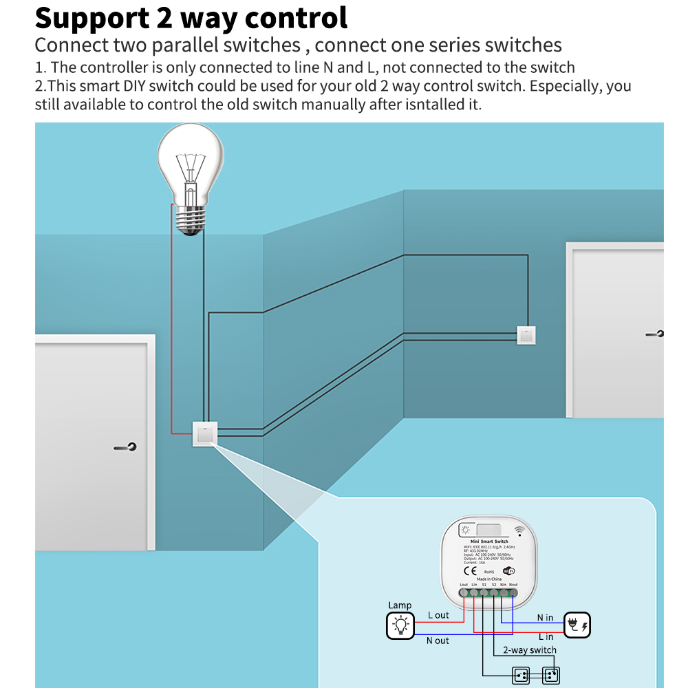 Tuya WiFi 스마트 자체 전원 공급 조명 스위치, - Tuya Wifi Socket 리뷰 및 가격